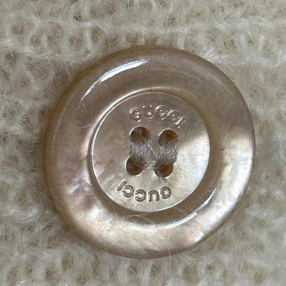 NWT Gucci X Adidas Ivory Mohair Knit Button Front Cardigan XS - Picture 3 of 16